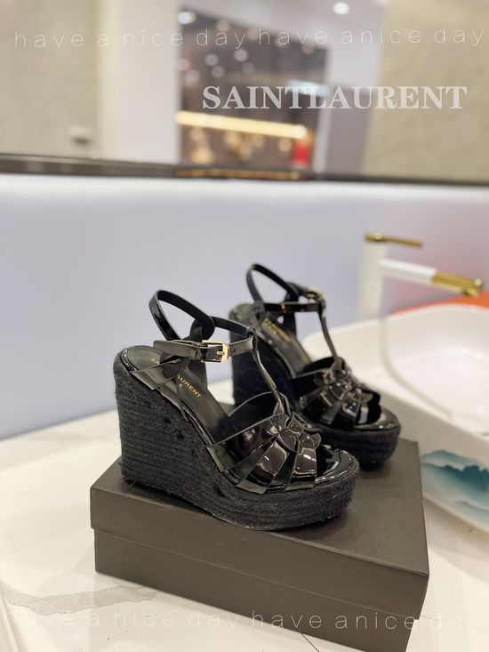 Yves Saint Laurent High Heel Stiletto Pumps Non-slip Sole Patent Leather Shoes