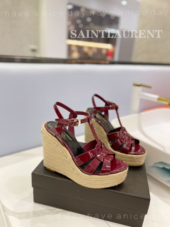 Yves Saint Laurent High Heel Stiletto Pumps Non-slip Sole Patent Leather Shoes