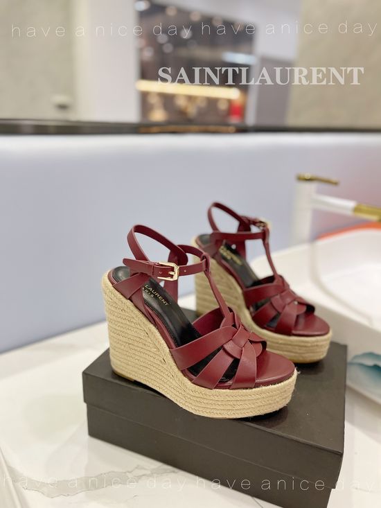 Yves Saint Laurent Elegant Leather High Heel Shoes Non-slip Sole