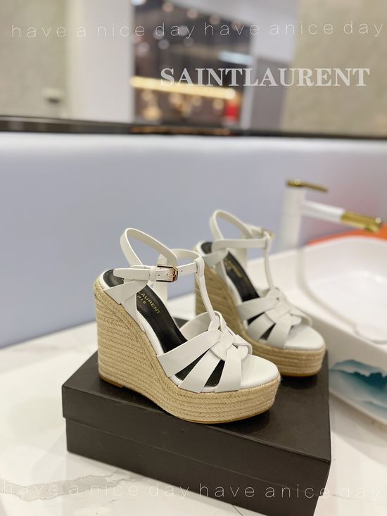 Yves Saint Laurent Elegant Leather High Heel Shoes Non-slip Sole