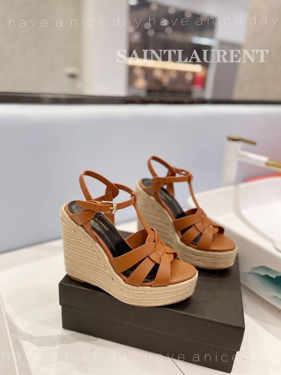 Yves Saint Laurent Elegant Leather High Heel Shoes Non-slip Sole
