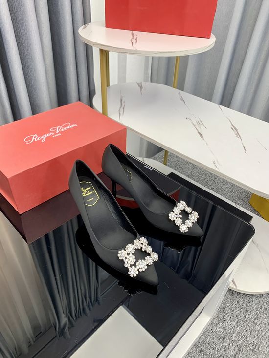 Vivienne Westhood Rhinestone Buckle Satin Kitten Heel Slingback Shoes