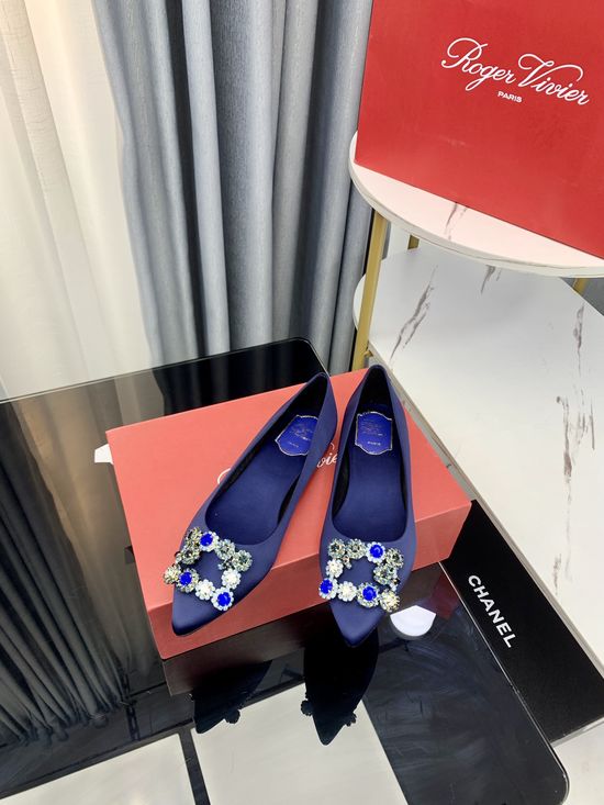 Roger Viver Rhinestone Buckle Satin Kitten Heel Slingback Shoes