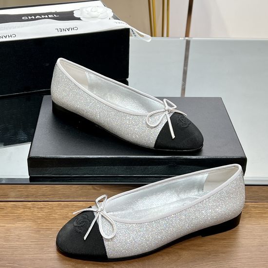 Chanel Classic Two Tone Slingback Flats Genuine Leather Sole