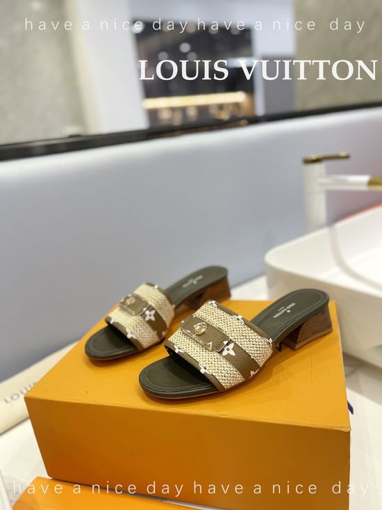 Louis Vuitton Woven Hollow Leather Sole Vintage Comfort Sandals