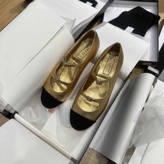 Chanel Two-Strap Leather Mary Jane Ballet Flats for Daily Wear