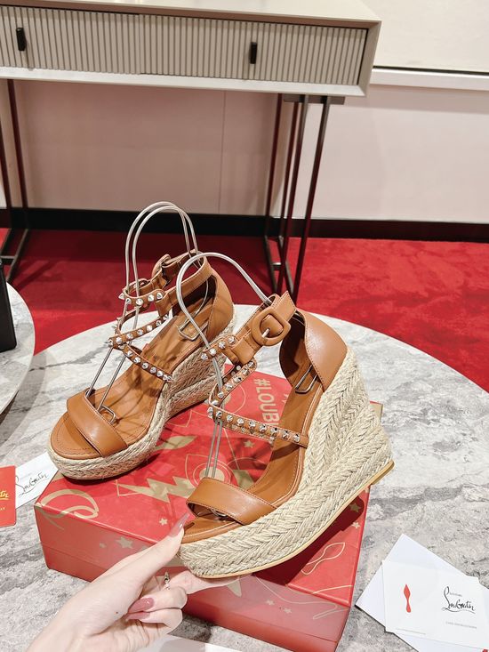 Bottega Veneta Woven Wedge Sandals with Crossover Straps