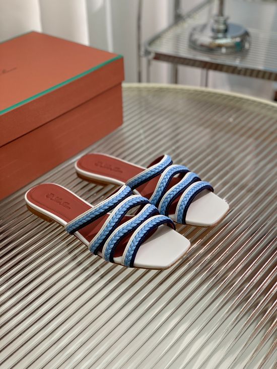 Loro Piana Genuine Leather Comfortable Summer Flat Slides