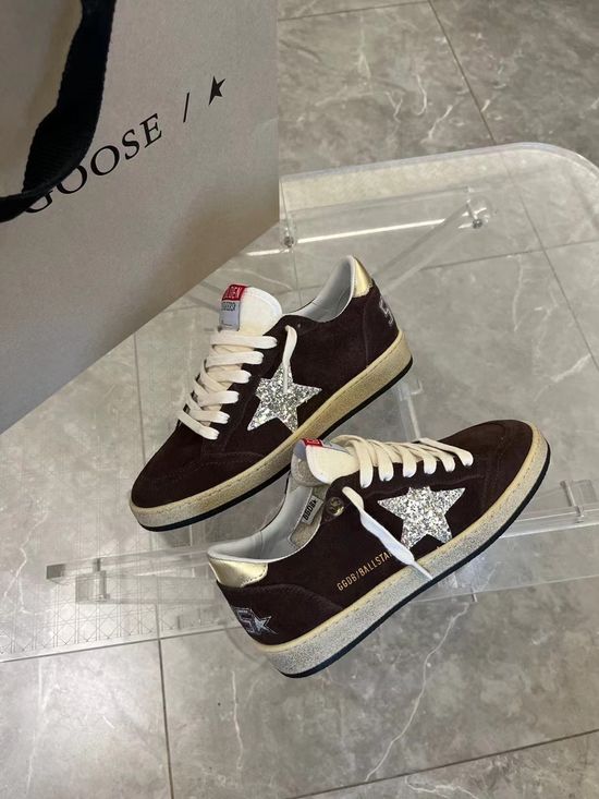 Golden Goose Chocolate Brown Casual Sneakers with Thick Distressed Sole