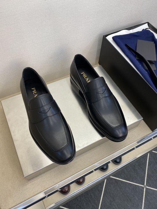Prada Premium Leather Formal Dress Shoes For Gentlemen