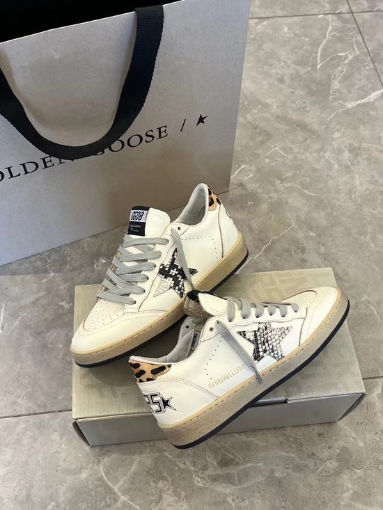 Golden Goose Custom Leopard Print Snakeskin Couple Sneakers