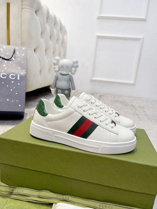 Gucci Classic Leather Casual Shoes Durable Soft Daily Walking Footwear