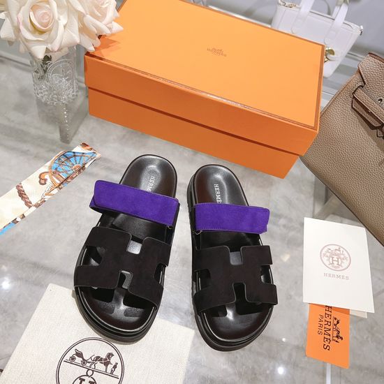 Hermes Classic Casual Slip On Slides with Anti-Slip Durable Sole