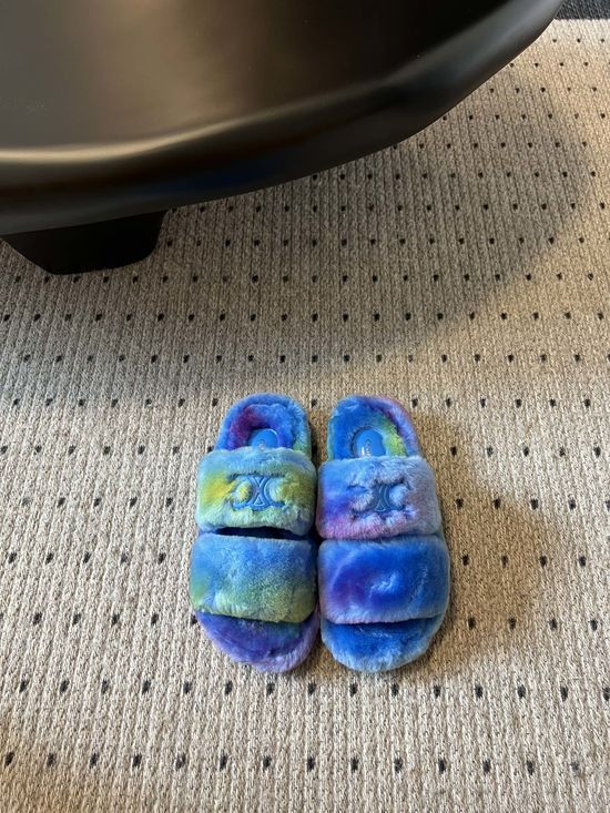 Celine Soft Wool Slippers Lightweight TPU Sole Height Increasing