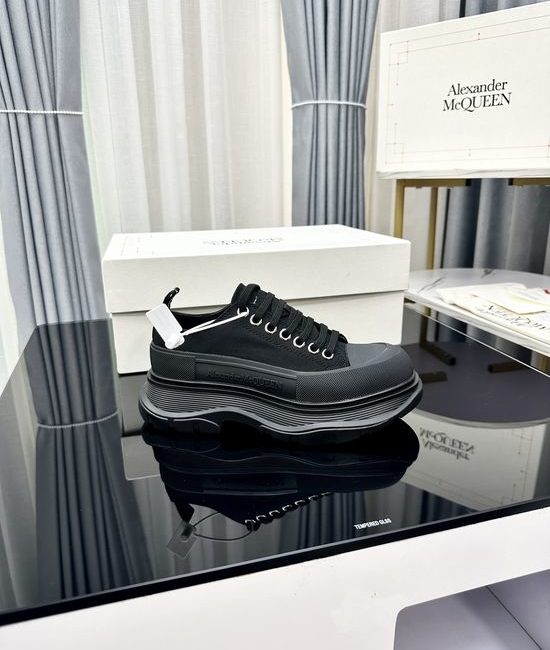 McQueen Premium Leather Casual Sneakers Lightweight Comfortable Walking Footwear