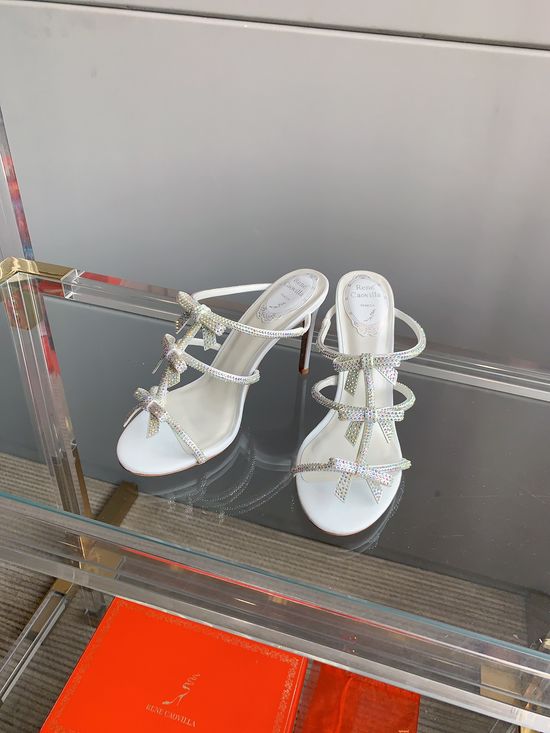 Swarovski Rhinestone Bow Silk High Heel Sandals