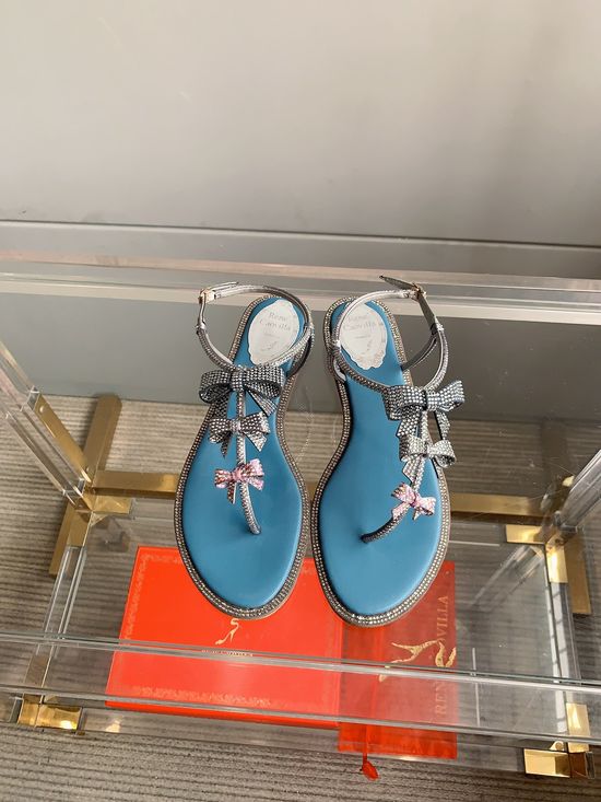 Swarovski Rhinestone Bow Decor Flat Toe Post Sandals Elegant Shiny Comfortable Footwear