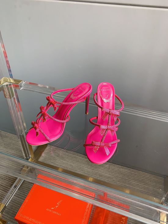 Swarovski Rhinestone Bow Silk High Heel Sandals