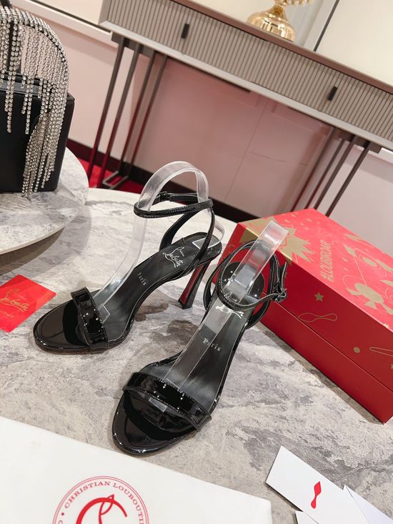 Christian Louboutine Elegant Ankle Strap Buckle Stiletto Heel Sandals
