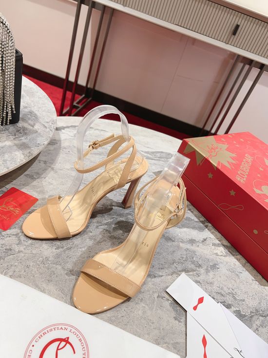 Christian Louboutine Classic Ankle Strap Buckle Stiletto Heel Sandals
