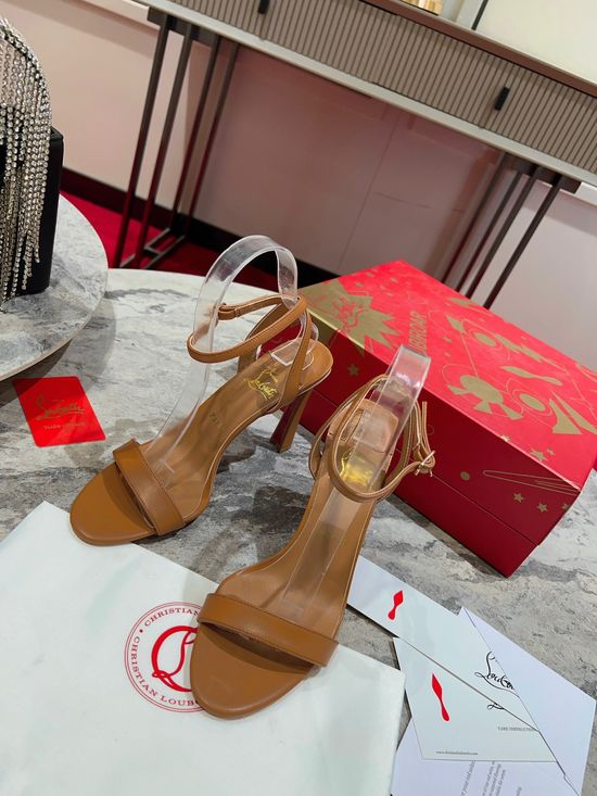 Christian Louboutine Classic Ankle Strap Buckle Stiletto Heel Sandals