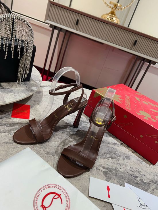 Christian Louboutine Classic Ankle Strap Buckle Stiletto Heel Sandals