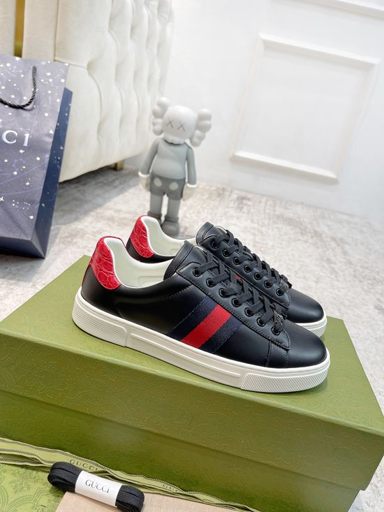 Gucci Classic Leather Casual Shoes Durable Soft Daily Walking Footwear