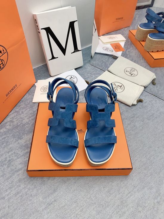 Hermes Thick Sole Casual Slide Sandals Premium Leather