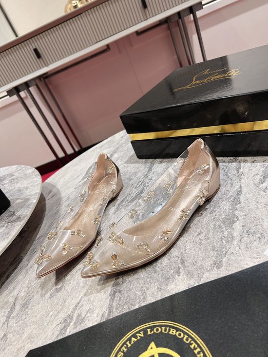 Christian Louboutine Hand Sewn Rhinestone Pointed Toe Stiletto Dress Pumps