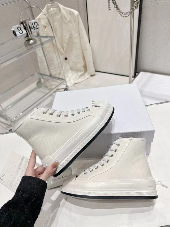 Christian Dior Embroidered Canvas Thick Sole Casual Daily Sneakers