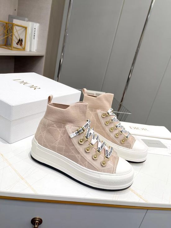 Christian Dior Embroidered Pattern Canvas Platform Casual Sneakers