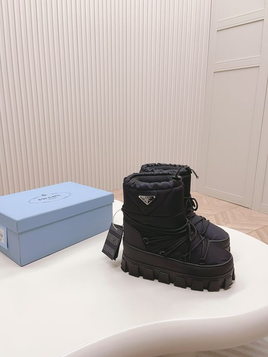 Prada Warm Non-slip Down Snow Boots Durable Thick Sole