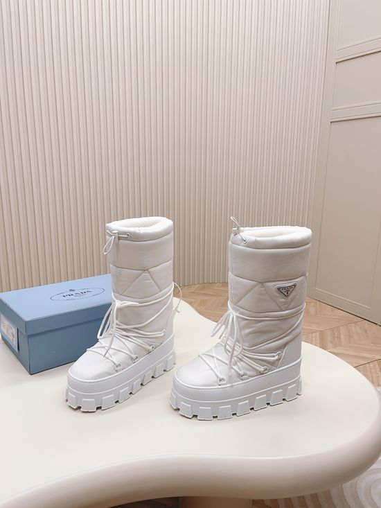 Prada Warm Non-slip Down Snow Boots Durable Thick Sole
