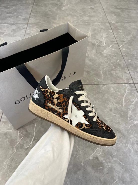 Golden Goose Couple s Leopard Print Ball Series Shoes