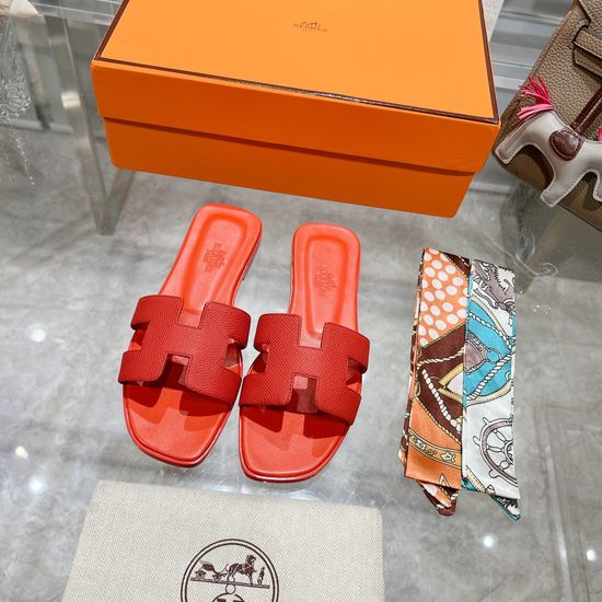 Hermes Calfskin Casual Slides Soft Comfortable Daily Wear Footwear