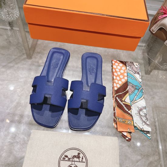 Hermes Calfskin Casual Slides Soft Comfortable Daily Wear Footwear