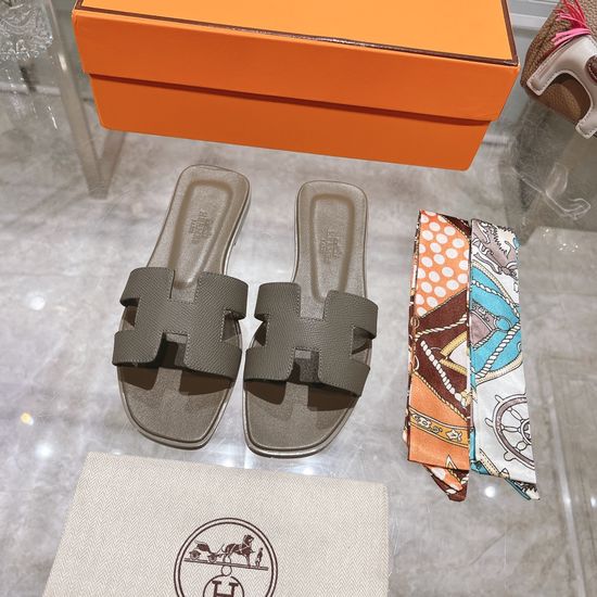 Hermes Calfskin Casual Slides Soft Comfortable Daily Wear Footwear