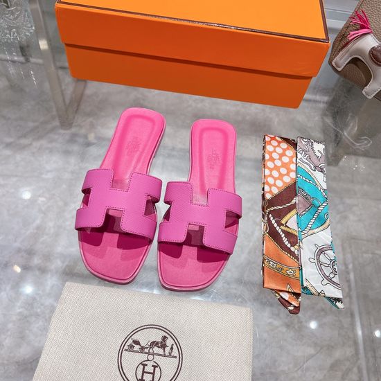 Hermes Calfskin Casual Slides Soft Comfortable Daily Wear Footwear