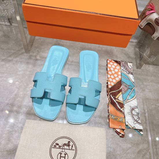 Hermes Calfskin Casual Slides Soft Comfortable Daily Wear Footwear