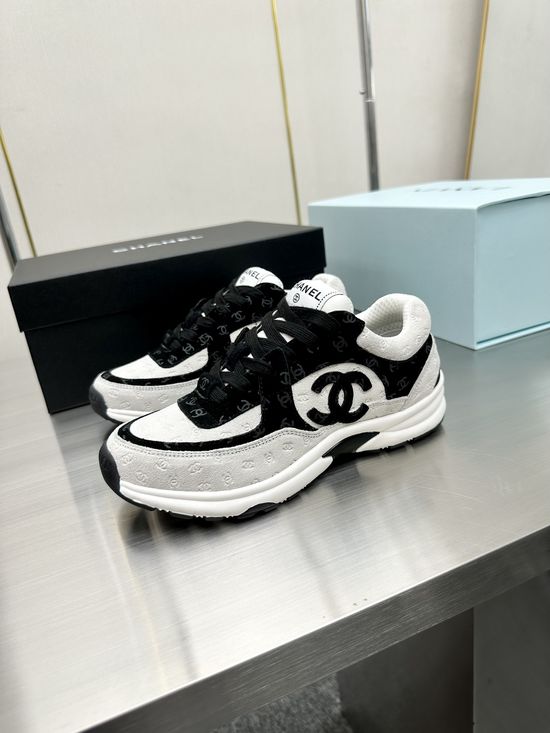 Chanel Embroidered Breathable Mesh Casual Athletic Sneakers