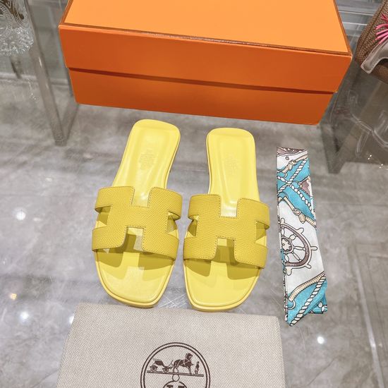 Hermes Calfskin Casual Slides Soft Comfortable Daily Wear Footwear