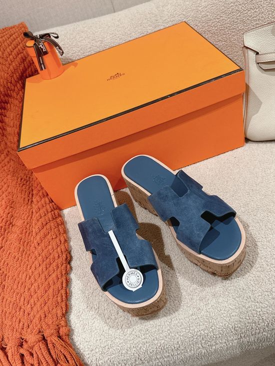 Hermes Versatile Suede Trim Sandals Exquisite Craftsmanship Non-slip Sole