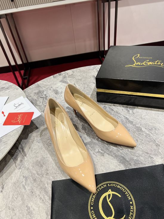Christian Louboutine Glossy Patent Leather High Heels with Red Sole