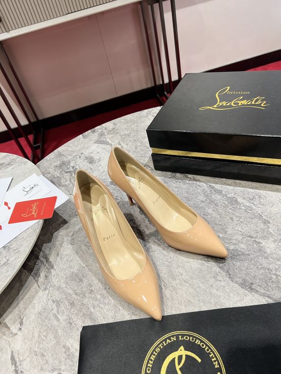 Christian Louboutine Glossy Patent Leather High Heels with Red Sole