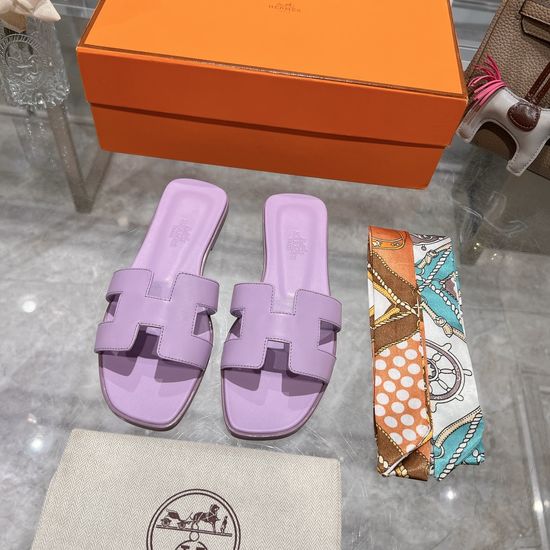 Hermes Calfskin Casual Slides Soft Comfortable Daily Wear Footwear