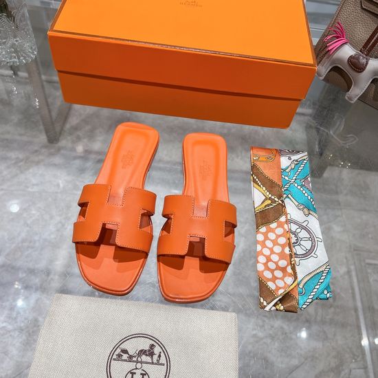 Hermes Calfskin Casual Slides Soft Comfortable Daily Wear Footwear