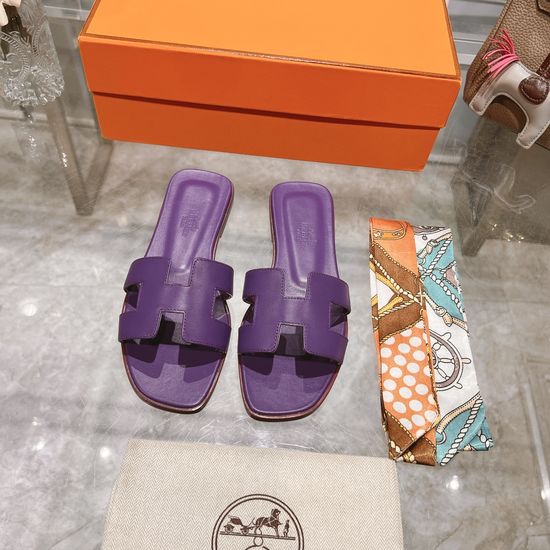 Hermes Calfskin Casual Slides Soft Comfortable Daily Wear Footwear