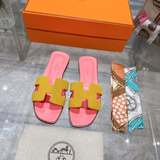 Hermes Calfskin Casual Slides Soft Comfortable Daily Wear Footwear