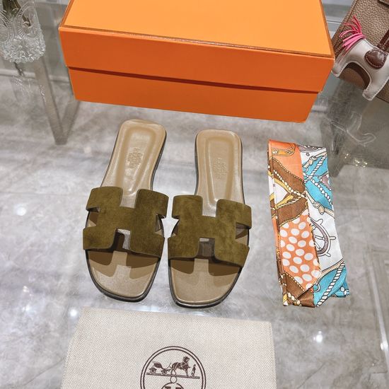 Hermes Calfskin Casual Slides Soft Comfortable Daily Wear Footwear