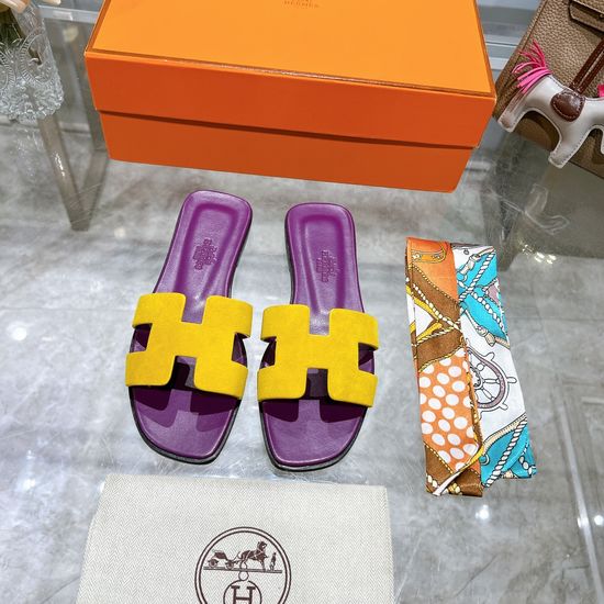 Hermes Calfskin Casual Slides Soft Comfortable Daily Wear Footwear
